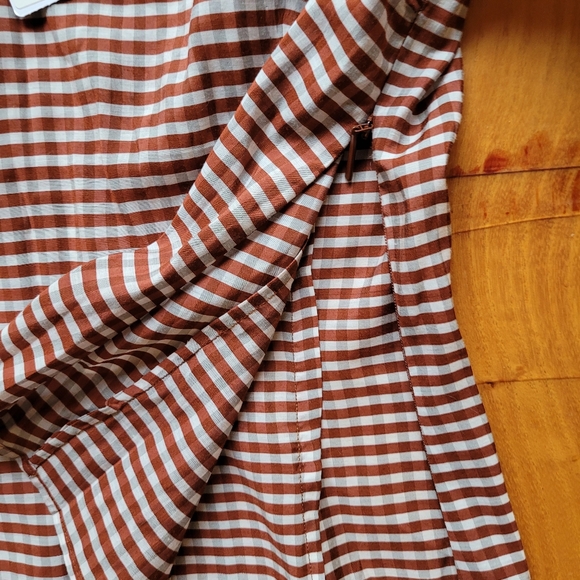 NWT Mango Gingham Puff Sleeve Blouse - Picture 13 of 16